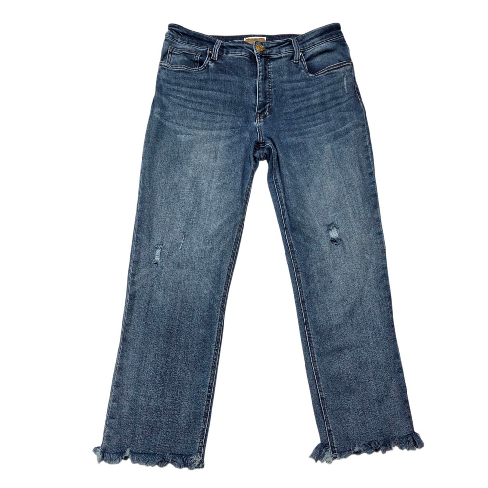 KUT From The Kloth Denim Jeans Womens Size 12 High Rise Frayed Hem‎ Distressed